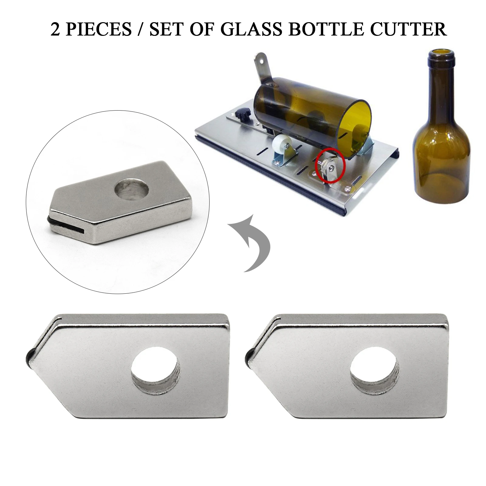 Glass Bottle Cutter Cutting Head Wine Bottle Cutting Tool Replacement Head Diamond Cutter 2 Pieces/set glass cutter tile glass cutter bottle cutter