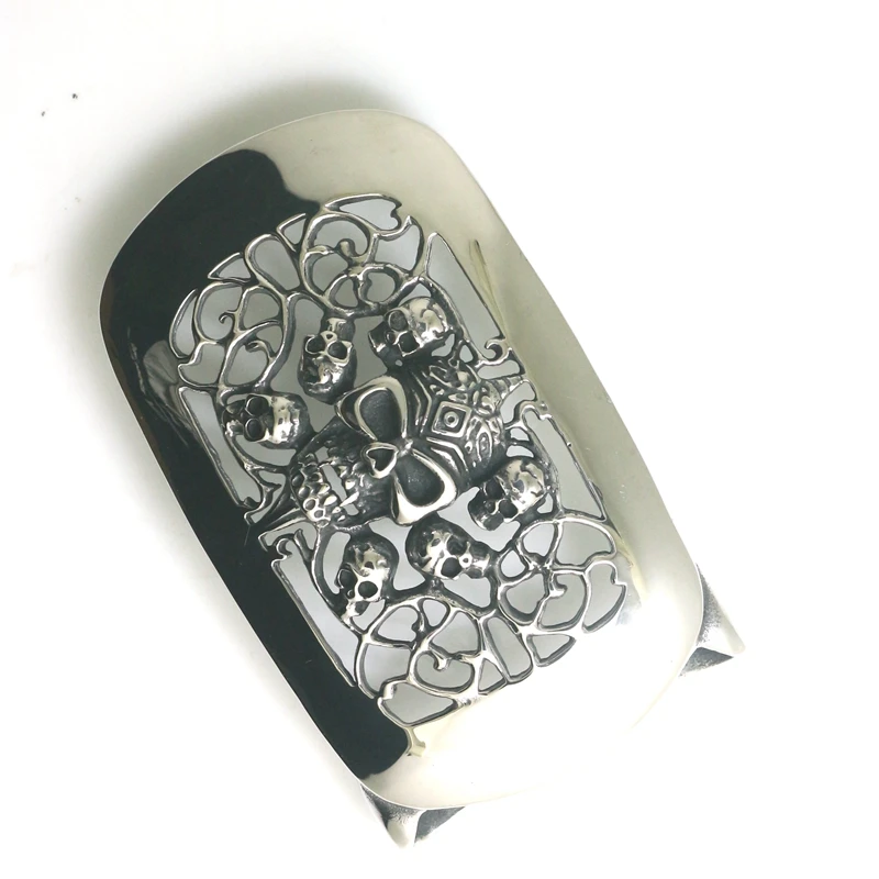 Newest Man\'s 316L Stainless Steel Vampire Evil Demon Hollow Out Skull Belt Buckle
