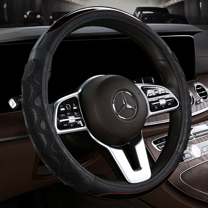 3D сотовый Чехол для рулевого колеса автомобиля 38 см сообщение искусственная кожа авто рулевое покрытие чехол дышащие аксессуары для интерьера