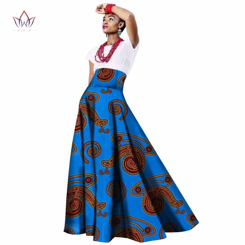 Лето африканских женщин одежда длиной макси Дашики для женщин Базен Riche длинный женский халат плюс Размеры печати хлопок юбка wy1063 - Цвет: 21
