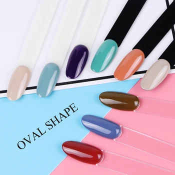

Clear Nature Black False Tips For Nail Art Display Oval Fan Style Nail Swatch Polish Stand Tips Practice Manicure Tools BEA23-1