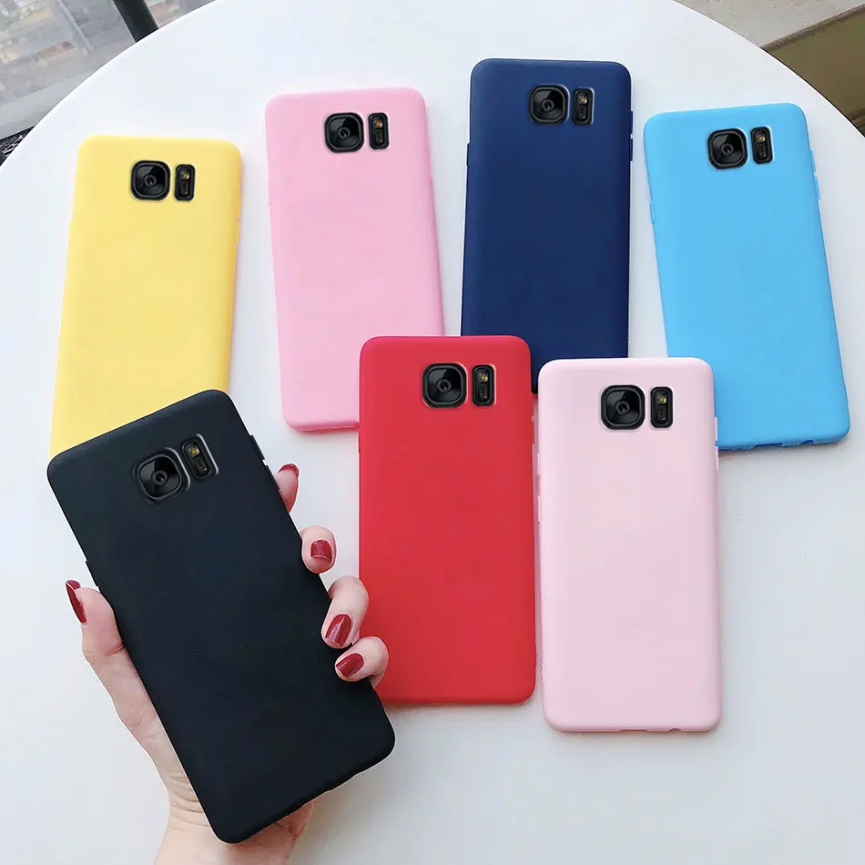 Чехол для Samsung S6 Edge милый мягкий бампер карамельных цветов чехлы Galaxy S 6 задняя
