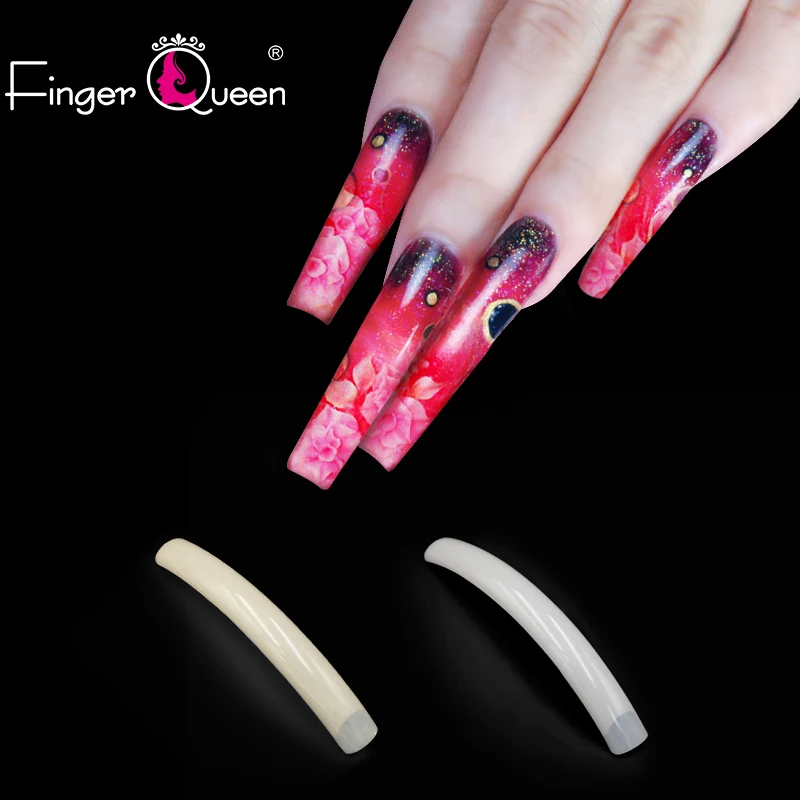 Fingerqueen 100 шт+ коробка поддельные ногти длинные балерины полный половина французские акриловые кончики для ногтей квадратная голова накладные ногти Советы FQ040