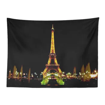 

Beautiful View Tapestry Paris Tower Lights Fountain Bridge Seine Bedroom Decorative Wall Hanging Curtains Polyester Tablecloth