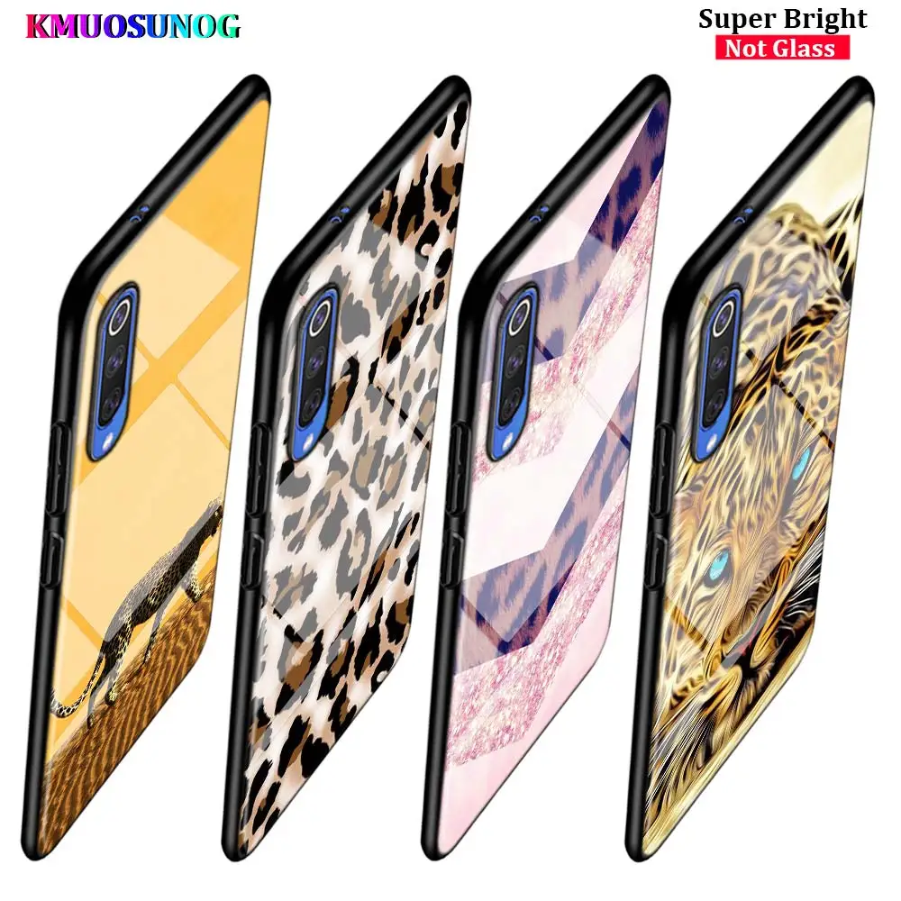 

Cheetah leopard Fashion for Samsung Galaxy A80 A70 A60 A50 A40 A20E A20Core A10 Super Bright Glossy Black Phone Case