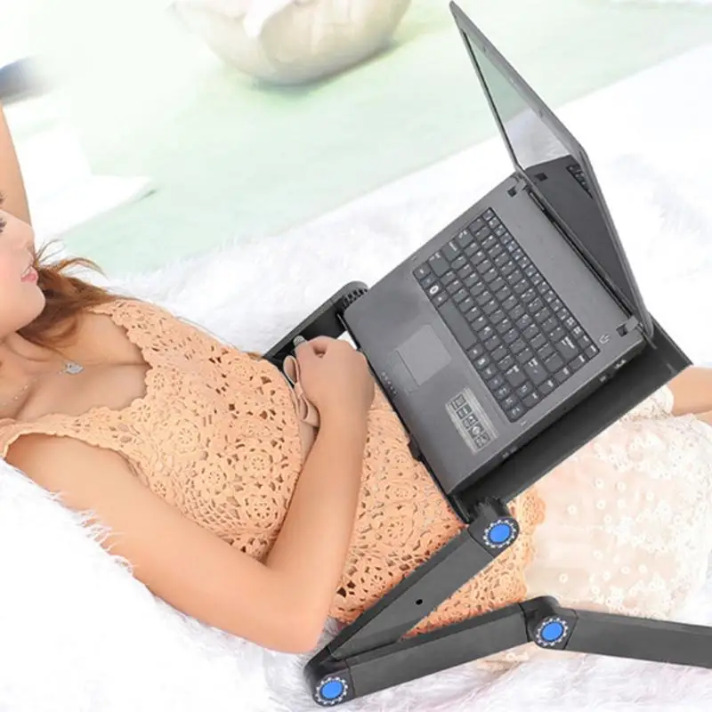  Cooling Laptop Computer Table Bed Aluminum Alloy Foldable Computer Desk iPad Desk Lazy Aluminum Fol