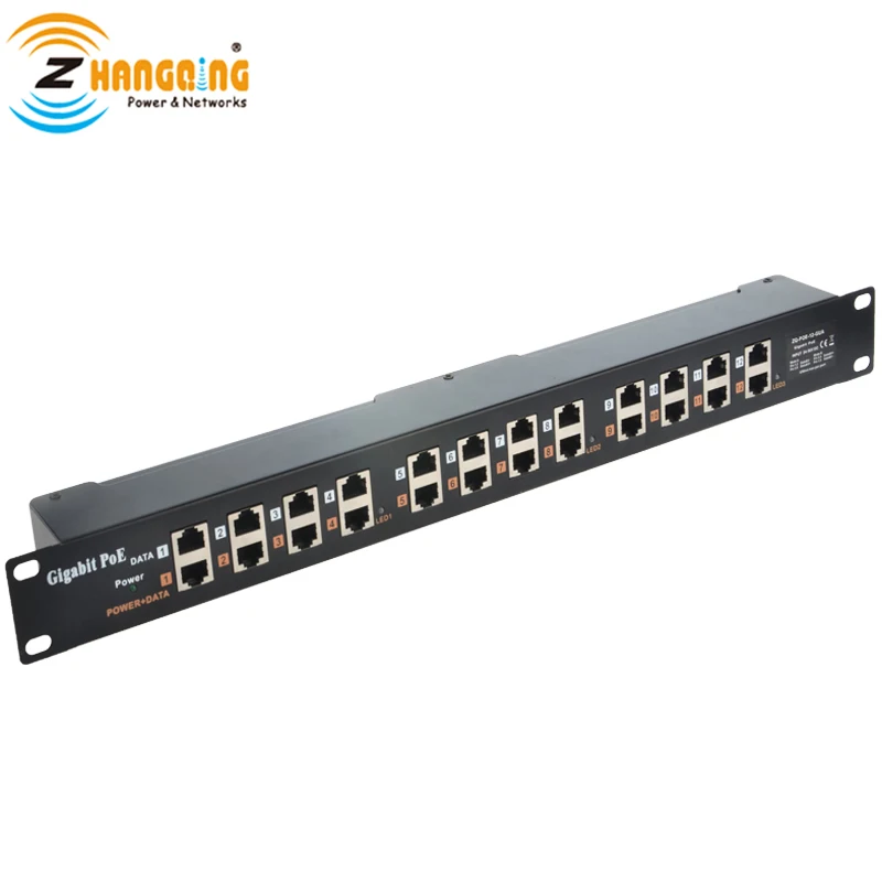 GPOE-12-1U-Gigabit-POE-Injector-12-Port-Passive-Rack-Mount-POE-Patch ...
