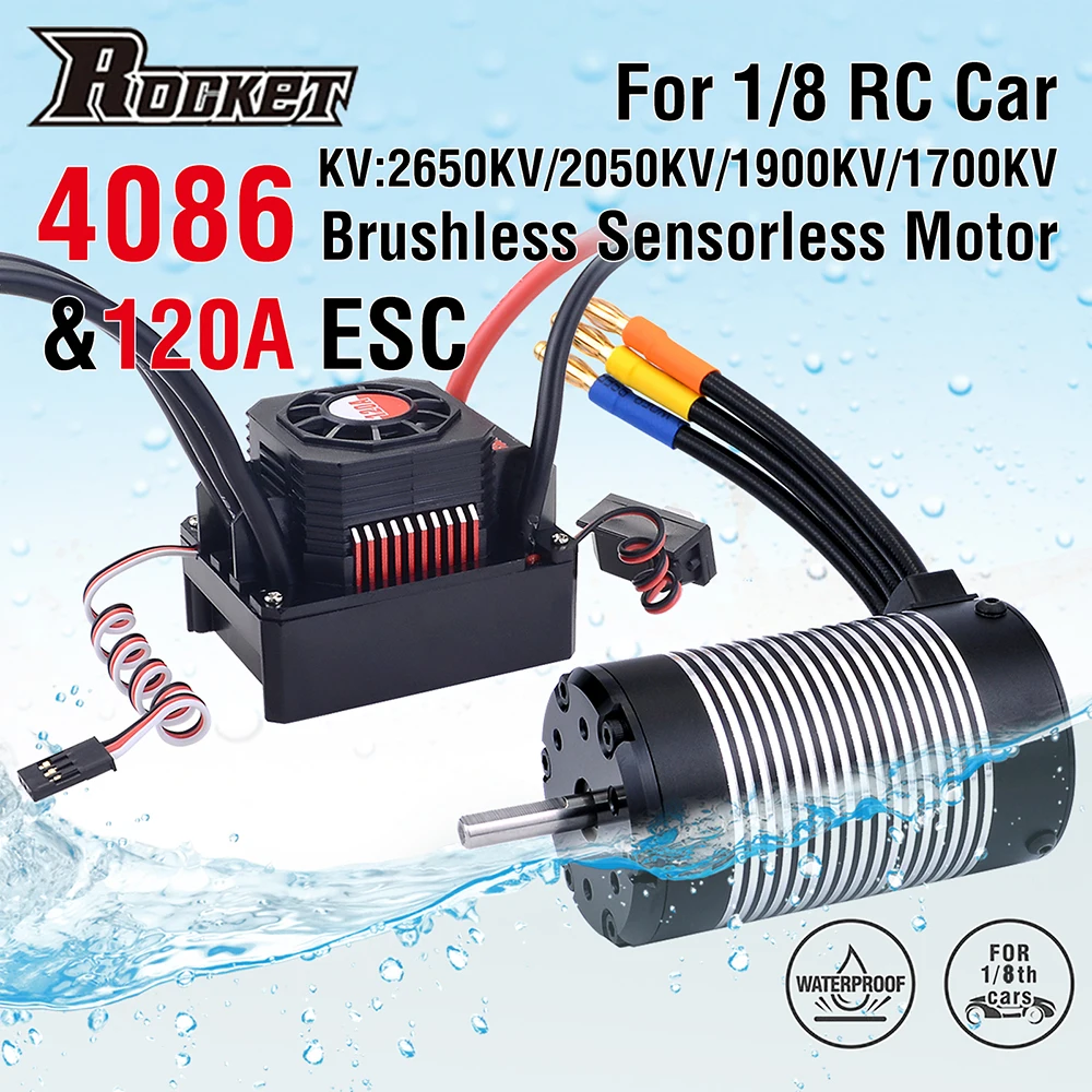 MOTORE ROCKET BRUSHLESS SENSORLESS 5692 960KV 4 POLI ALBERO ø 8 mm 1//5 HIMOTO