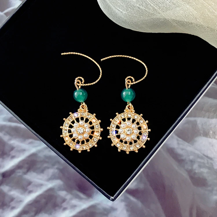 

fashion jewelry simulated pearl drop earrings cute dangle earrings for women shiny crystal wedding jewelry elegant