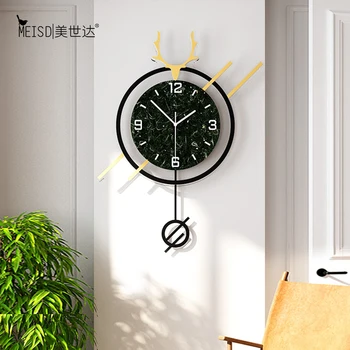 

MEISD Nordic Design Pendulum Large Clocks Green Hanging Room Watch Decoration Quartz Home Decor Horloge Pointer Free Shipping