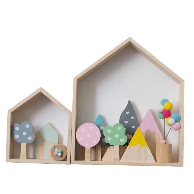 2pcs/set Wooden Storage Box Wall Hanging Tray for Keys Coins Kids Toys Wallet Desktop Organizer | Дом и сад