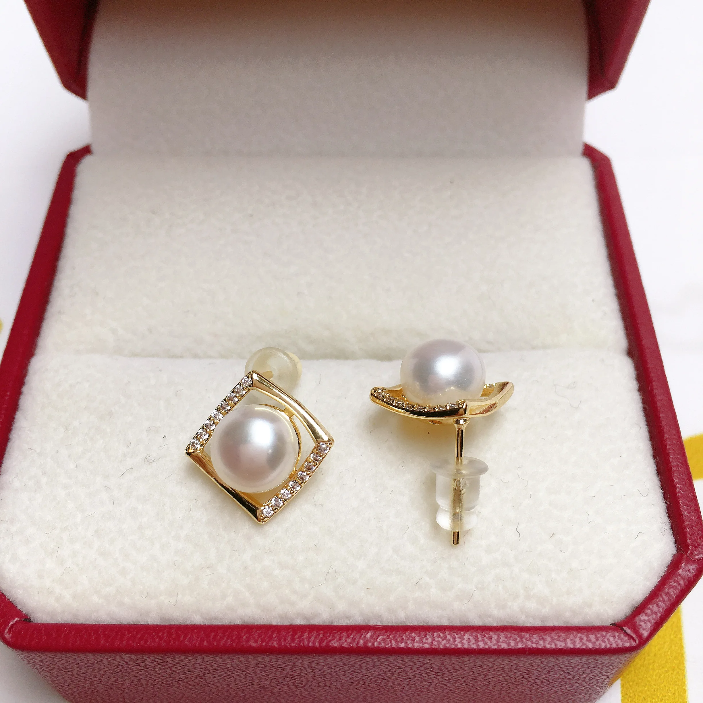 ZHBORUINI New Fine Pearl Earrings 2024 Trend Square Earring