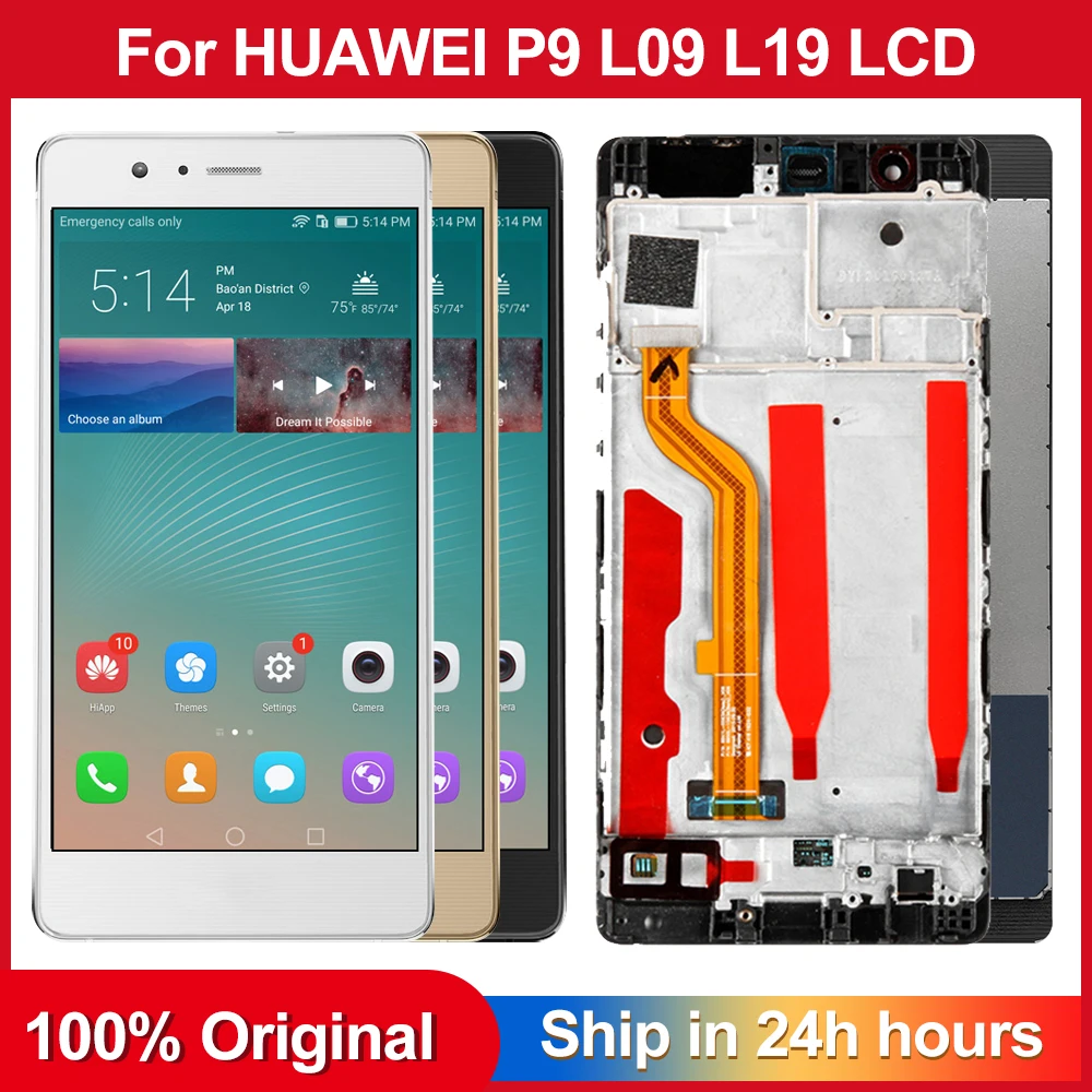 5 2 ''Оригинальный ЖК дисплей для Huawei P9 EVA L09 L19 L29 с сенсорным экраном дигитайзер