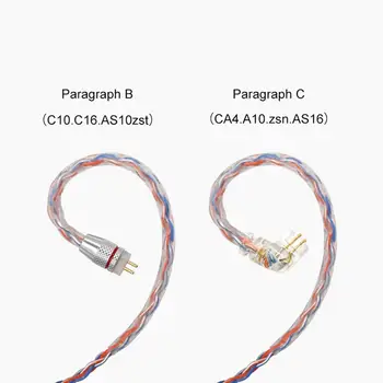 

CCA Durable Braided 0.75mm Gold Plated Replacement HiFi Sound Earphone Cable For C10 C16 CA4 A10
