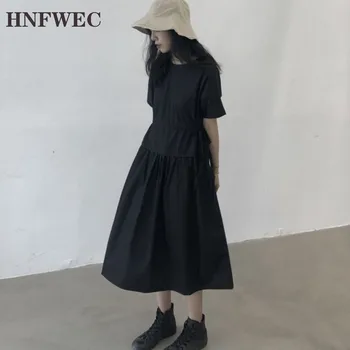 

2020 New Summer Fashion Women High Quality Look At The Fabric Pullover Black Girl's Dress V351