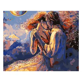 

Love Kiss Canvas Painting DIY Painting By Numbers Modern Wall Art Picture Vintage Decoration Painting Kisses Painting Home Art
