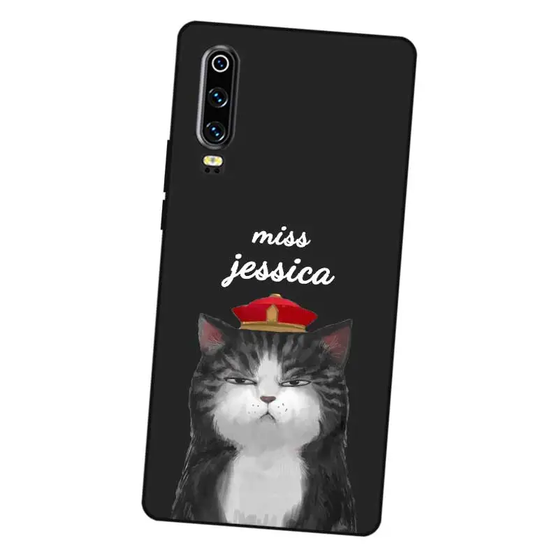 Модный пользовательский именной DIY Черный Мягкий ТПУ силиконовый чехол для huawei P8 P9 P10 P20 P30 Lite Pro P Smart Plus