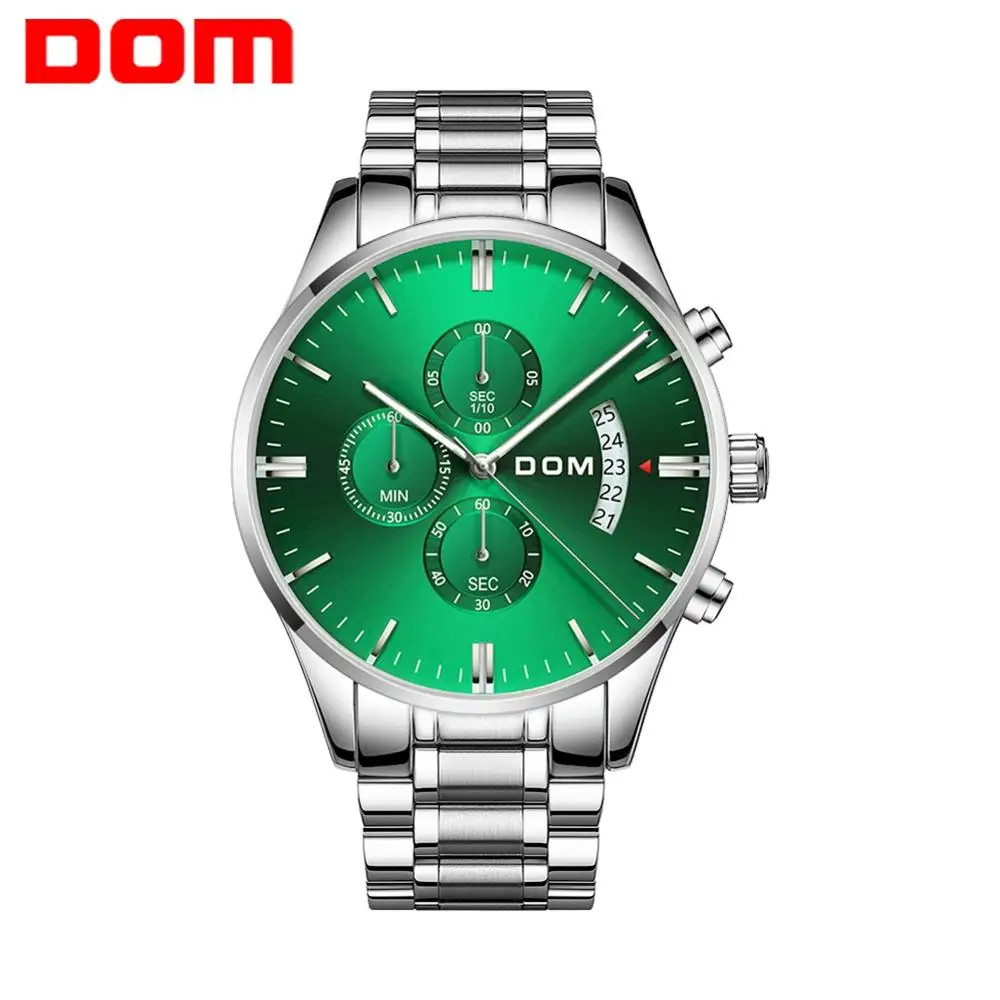 DOM повседневные спортивные часы для мужчин зеленый топовый бренд Роскошные