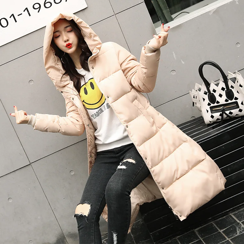 Hooded Colorful Winter Down Coat Jacket Long Warm Women Casaco Feminino Abrigos Mujer Invierno Parkas Outwear Coats Ru50