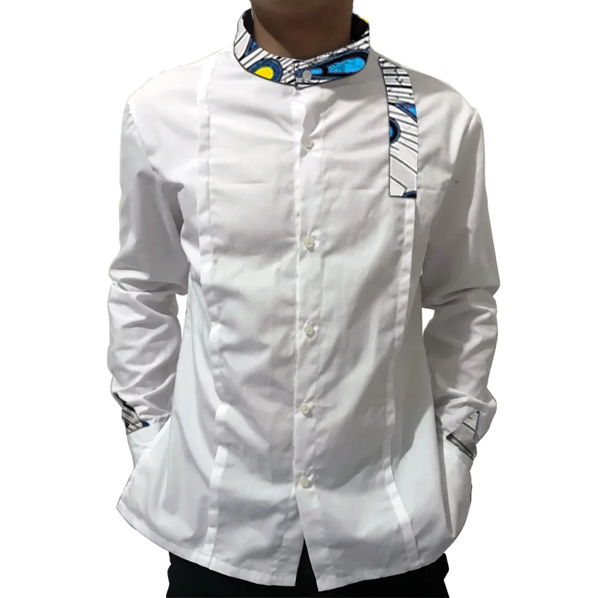 Мужская рубашка с Африканским принтом Дашики мужские зеленые/Восковые рубашки в