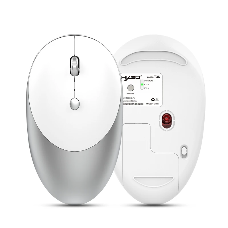 Hxsj T36 три режима bluetooth 3,0+ 5,0+ 2,4G беспроводная мышь 1600 dpi перезаряжаемая эргономичная оптическая мышь для ПК ноутбука
