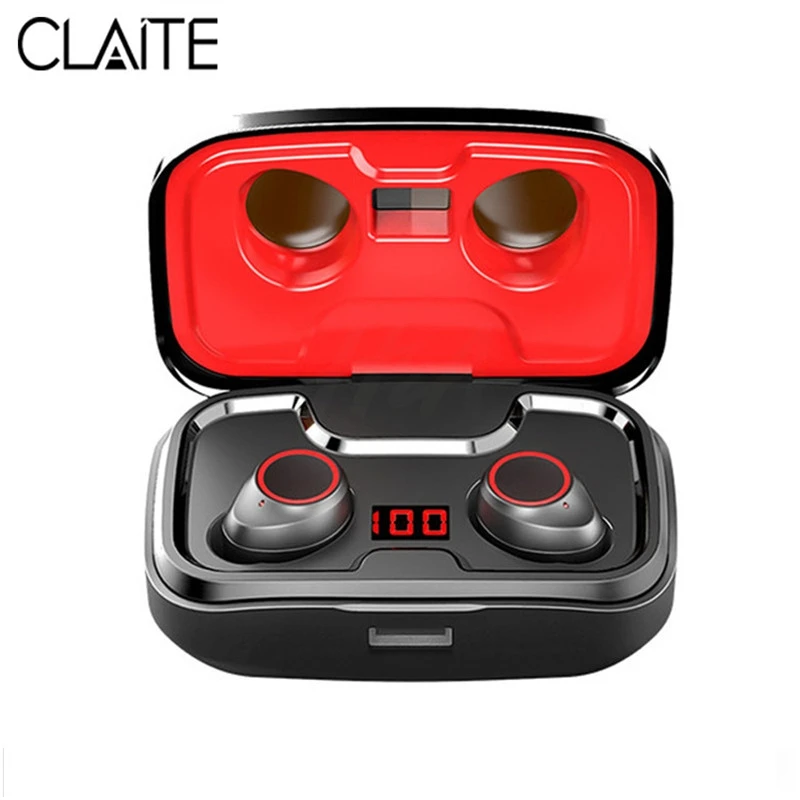 Беспроводные наушники CLAITE X10 TWS с Bluetooth 5,0, стереонаушники 9D, IPX7, водонепроницаемые, с шумоподавлением, Спортивная гарнитура с двойным HD микрофоном