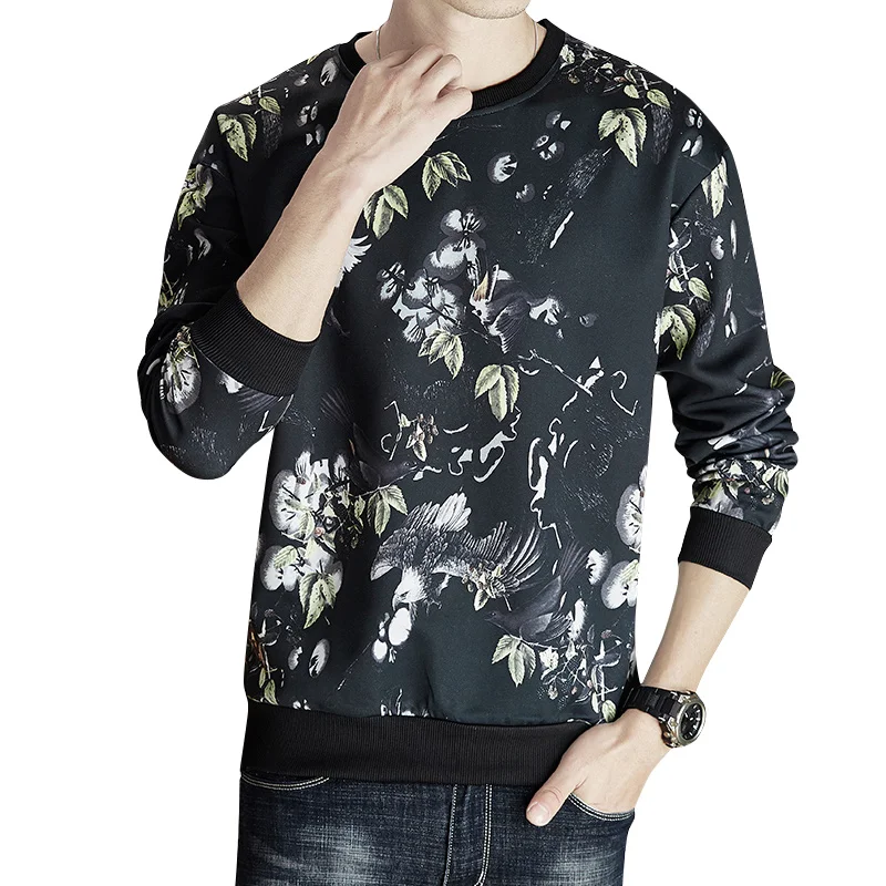 

Fashion Brand New 3d Print Leaves Mens Sweatshirt Round Neck Pullover Men's Sweatshirts Autumn Streetwear Sweatshirt 4XL