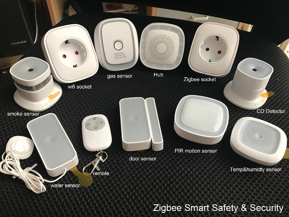 Zigbee Sensor Smoke Detector Fire Alarm Detector Smart Home Sensor 2.4GHz High Sensitivity Compatible with SmartThing Gateway panic button bluetooth