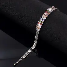 Новые трендовые многоцветные браслеты с кубическим цирконием роскошные свадебные браслеты с кристаллами женские браслеты для женщин