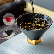 Ceramic Black Gold Bamboo Cup Household Japanese Kung Fu Tea Set Small Cup Household Item