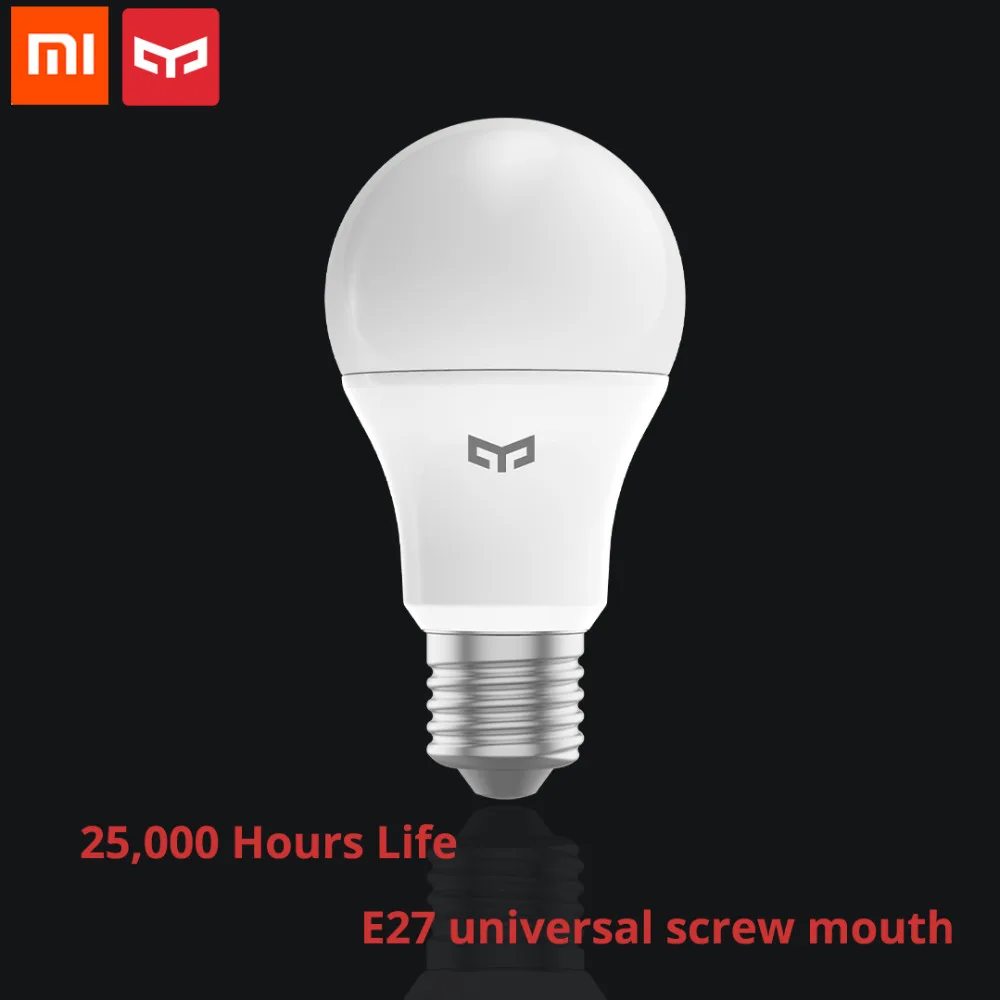 Xiaomi Yee светильник E27 защита глаз светодиодный Bull 25000 часов жизни 5 Вт 7 Вт 9 Вт 6500 к светильник 220 В для потолочной лампы/настольная лампа