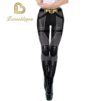 

Sexy Women Leggings Black Widow Mid Waist Pants Fitness Elastic Slim Leggins Mujer Sport Casual Leggins KDK2022
