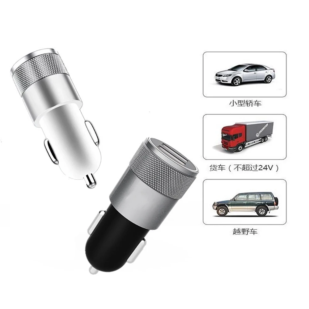 Адаптер в прикуриватель с 2 USB портами и LED подсветкой (DC 5V 2.1/1 А)|Зажигалка| |