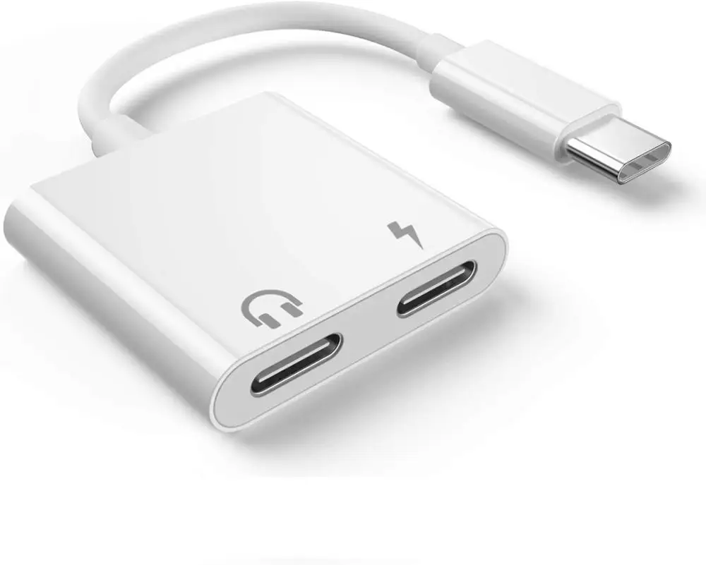 Cherie двойной тип C разъем для зарядки USB C наушники адаптер для samsung Xiaomi huawei Oneplus аудио сплиттер наушники Auriculares - Цвет: Белый