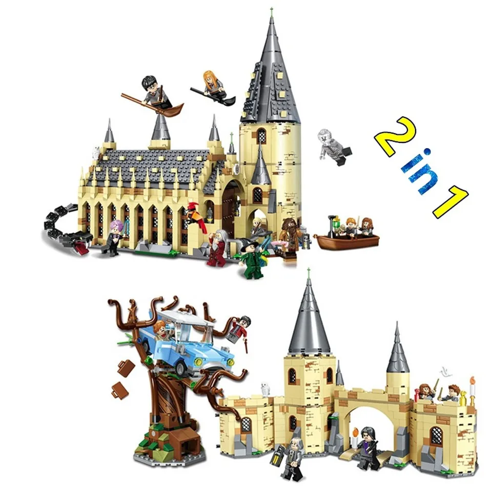 Skup Nowy magiczny zamek Hall budowa domu bloki cegieł zabawki dla dzieci prezenty kompatybilny 75953 75954