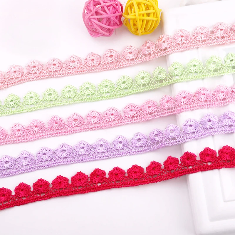 2yards Color Small plum blossom Embroidery Hollow Lace Ribbon Dress Garment Fabric Lace Ribbon DIY Manual Sewing Crafts Lace Ribbon