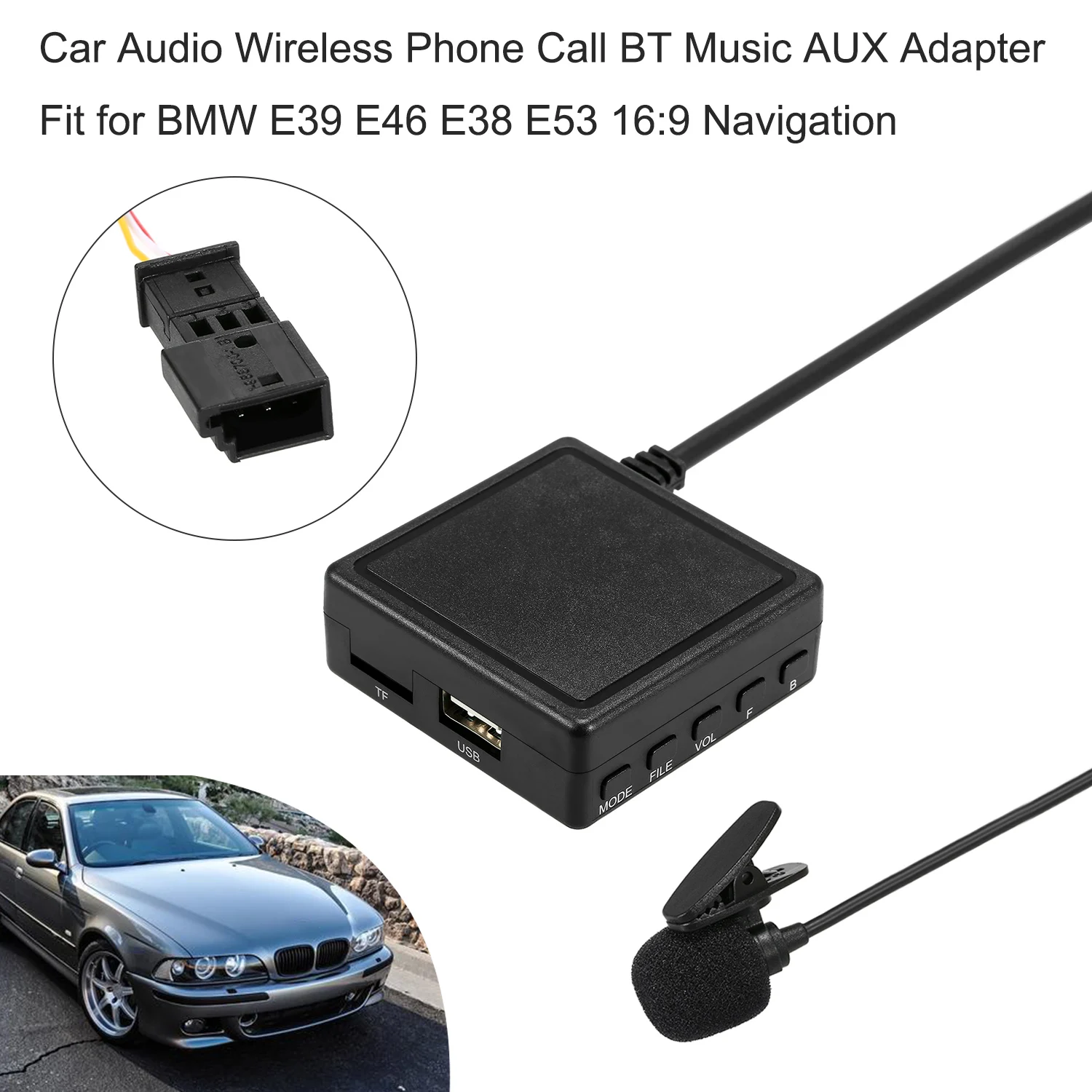 Автозапчасти автомобильный аудио беспроводной телефонный звонок BT Музыка AUX адаптер подходит для BMW E39 E46 E38 E53 16:9 навигация