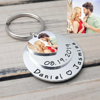 

Personalized Photo Keychain, Custom Picture Key Chains, Engraved Photo Key Ring, Picture Keyring, Gift for Girlfriend