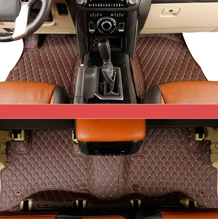 brown Волокно Кожаный Автомобильный салон автомобиля коврик для lexus gx gx460 2011 2012 2013 аксессуары - Цвет: brown