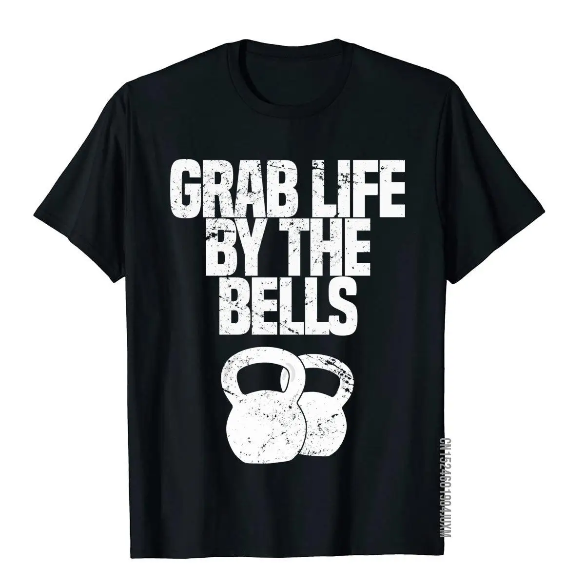 Grab Life By The Bells Kettlebells Workout Funny T-Shirt__97A1203black