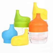 Мягкая силиконовая непроливающаяся Крышка для чашек для детей, тренировочная Крышка для питьевой чашки, крышка для бутылки для напитков, аксессуары для бутылок в форме слона