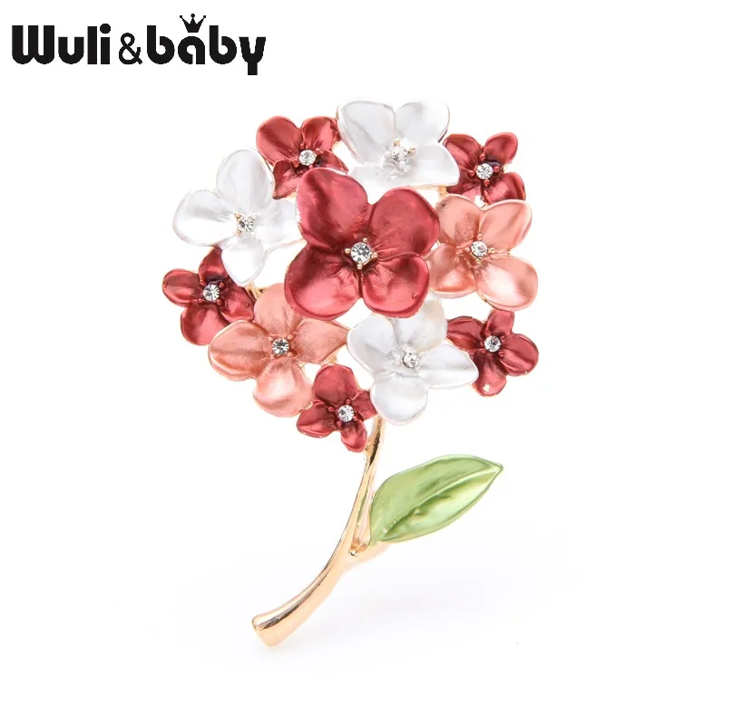 Wuli&baby, фиолетовый, красный, синий, сиреневый цветок, броши для женщин, свадебная брошь для вечеринки, булавки, подарки - Окраска металла: red
