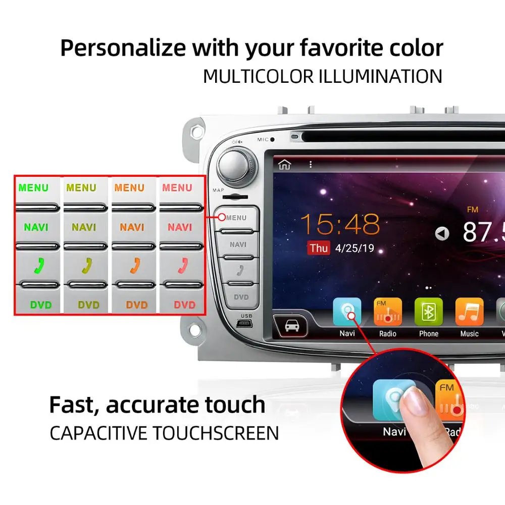 Bosion 2 din Android 10 0 автомобильный dvd для ford fucus mondeo s max подключение радио Автомобильный