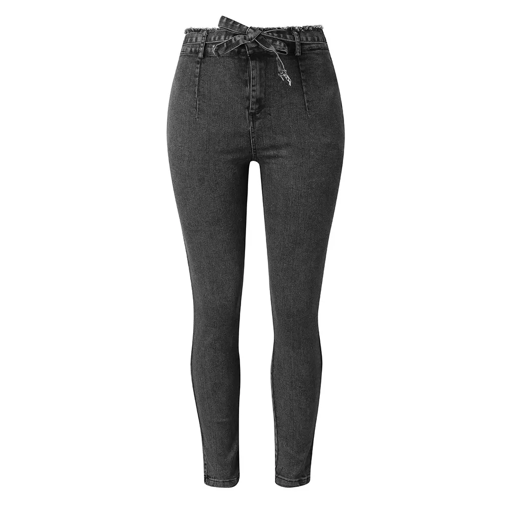SAGACE Джинсы женские с высокой талией Эластичные Обтягивающие джинсовые длинные зауженные брюки размера плюс женские брюки на шнуровке