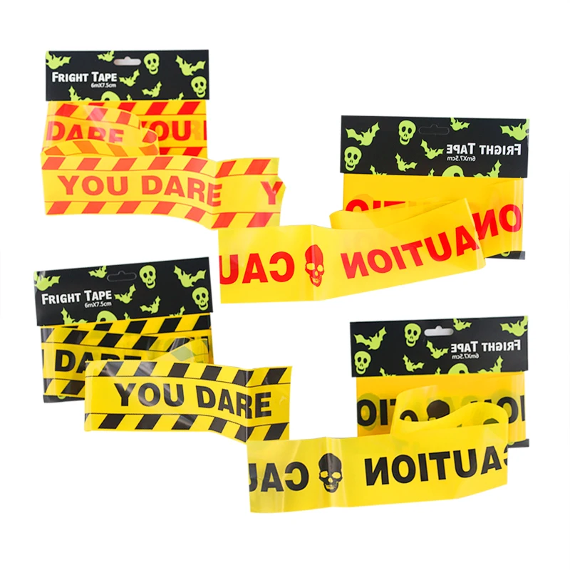 

5.5m Halloween Warning Caution Tape CAUTION YOU DARE print ribbon Danger Tape Warning Tape Isolation halloween party decoration