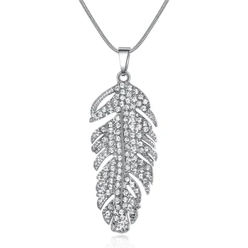 

Bohemian Leaf Necklace Fashion Elegant Women's Crystal Leaf Necklace Wings