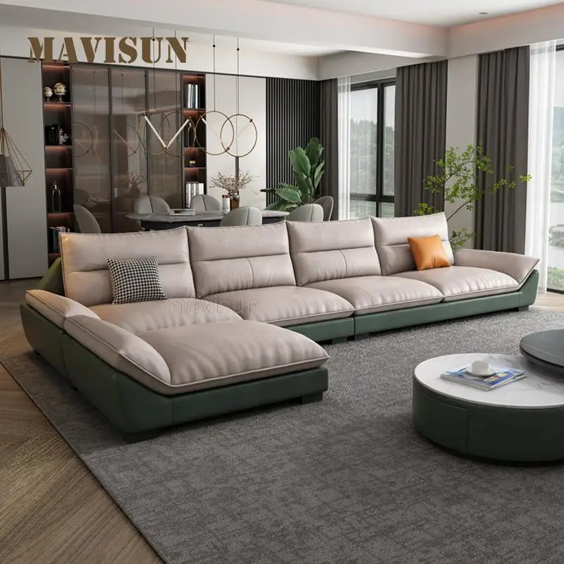 Light Luxury Technology Cloth Sofa Nordic Modern Living Room Size