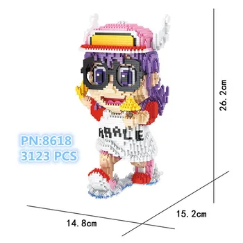 

Olympic torch bearer Crazy Robot Girl Pink Angel Wings Glasses Running Girl DIY Mini Building Blocks Bricks Toy 15.2*14.8*26.2