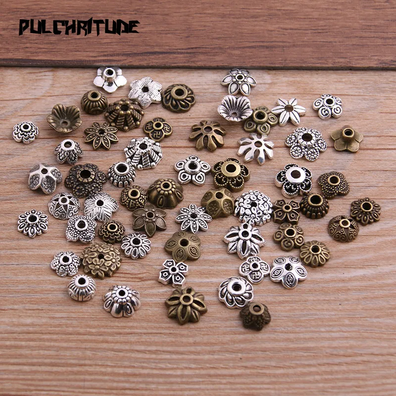 

40pcs Mix Small Size Random 20-30 Style Two Color Receptacle Hollow DIY Spaced Jewelry Accessories Charms For Jewelry Making