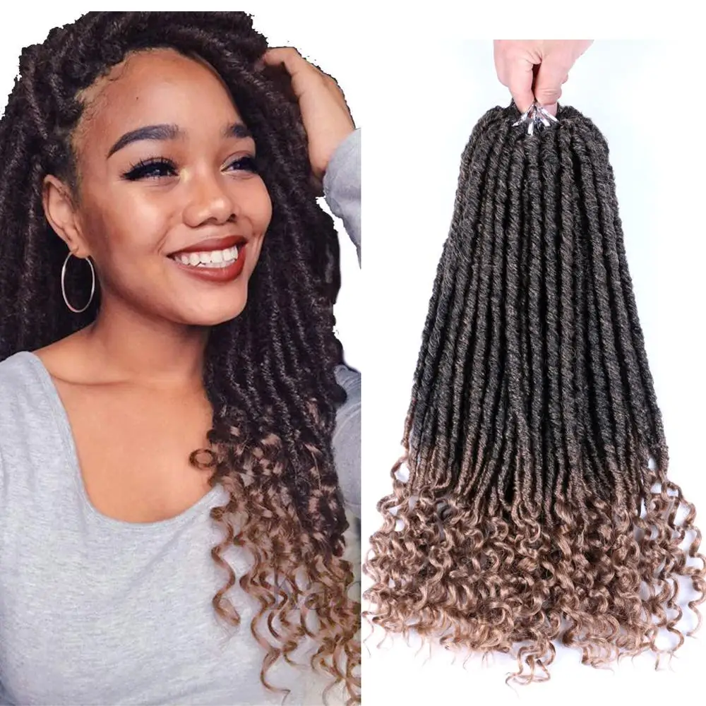 DAIRESS 18 &quotБогиня Locs крючком волосы кудрявые концы 24 корня искусственные локоны в